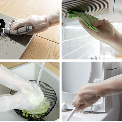 Găng Tay Cao Su Tự Nhiên Chống Đâm Thủng và Xé Rách Dùng Rửa Chén, Giặt Đồ, Vệ Sinh Nhà Cửa