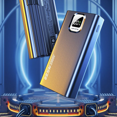 Sạc Dự Phòng Đa Năng 20.000mAh WEKOME WP-335 - Tích Hợp 2 Cáp Sạc Nhanh TypeC & iP - Hỗ Trợ Sạc Nhanh Lên Đên 22,5W - Hàng Chính Hãng