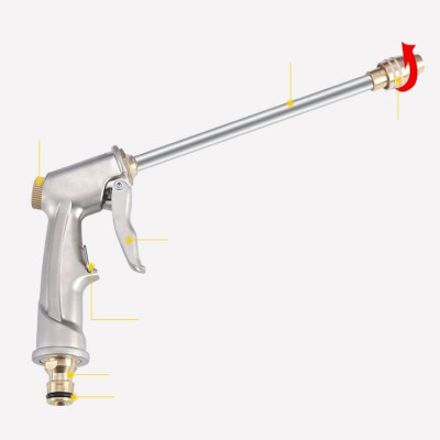 Bộ dây vòi xịt nước rửa xe,tưới cây . tăng áp 3 lần,loại 3m,5m 206701-2đầu đồng,cút đồng+ tặng móc khoá