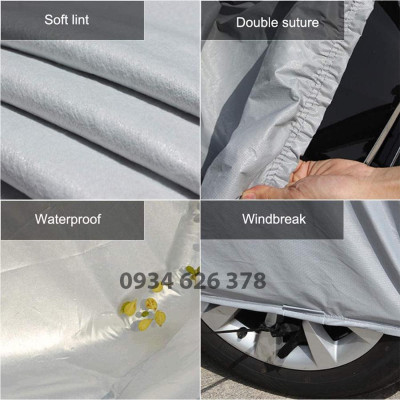 Bạt phủ xe ô tô Vinfast Vfe34 3 lớp tráng bạc thông minh, chất liệu vải dù oxford cao cấp, áo chùm bảo vệ xe 4,5,7 chỗ 
