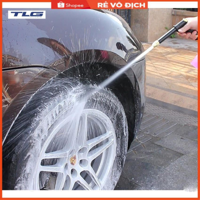 Bộ dây và vòi xịt rửa xe tưới cây tăng áp,vòi xịt rửa,vòi tưới cây 810-2621-1 (dây vàng dẹt- cút nối đồng)