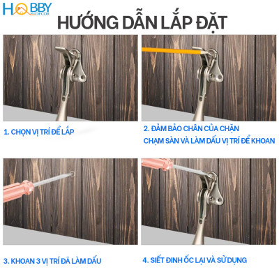 Chặn cửa chân móng ngựa có lẫy gạt chống va đập Hobby Home Decor CMG1