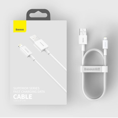 Cáp sạc cho iPhone/ iPad Baseus Superior Series Fast Charging Data Cable USB to iP (2.4A, 480Mbps, Fast charge, ABS/ TPE Cable)- Hàng chính hãng