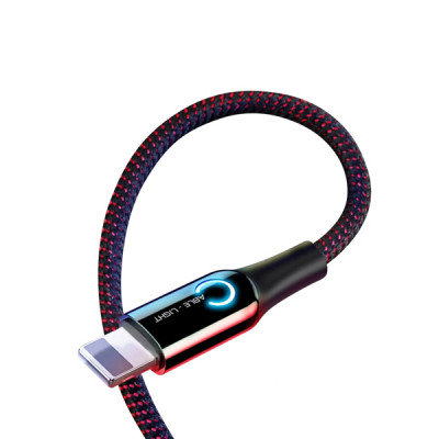 Cáp sạc 2.4A Baseus C-shaped tích hợp đèn Led tự ngắt khi pin đầy cho iPhone/iPad dài 100CM ( nhiều màu ) - Hàng chính hãng