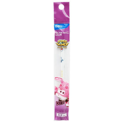 Ruột Bút Gel 0.5 mm Super Wings - Deli CG34-PR - Mực Tím