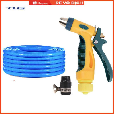 Bộ dây vòi xịt nước rửa xe,tưới cây tăng áp 3 lần 7-10m (nối nhựa đen 713-2)
