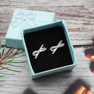 Bông Tai Hoa Tai Bạc Hiểu Minh HT317 Nơ Xinh Xắn