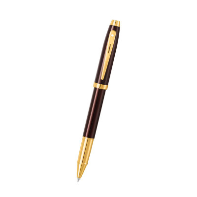Bút Bi Nước Sheaffer 100 PVD MÀU NÂU CÀ PHÊ VIỀN VÀNG