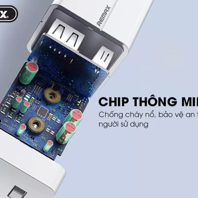 Củ sạc nhanh 4 cổng ra USB công suất 3.4A Remax RP-U43 - Hàng chính hãng
