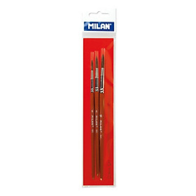 Vỉ 3 cây cọ vẽ Milan 101/6,8,10 BWM10023