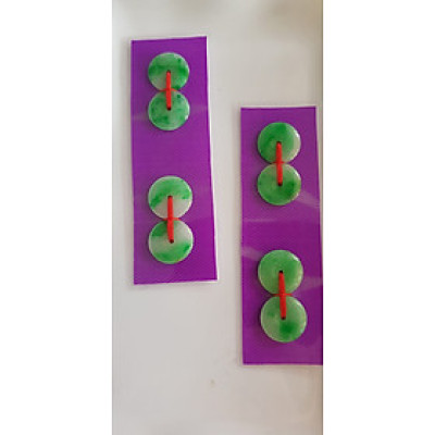 Đôi Bông Tai Đồng Điếu đồng tiền đá ngọc cẩm thạch tự nhiên màu xanh lý trắng bóng mượt đẹp Kích thước Bông Tai đồng tiền điếu ngang 13mm x dầy 2mm Nữ mệnh Thủy Mộc Hỏa về bọc vàng đeo sang tai xinh đẹp lắm món quà tặng Mẹ người thân ý nghĩa ạ