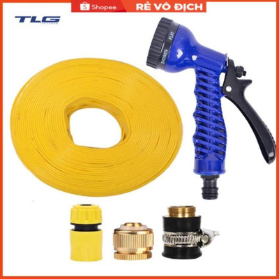 Bộ dây và vòi xịt tăng áp lực nước,rửa xe, tưới cây 3-5m (cút nhựa nối đồng nhựa) 206843