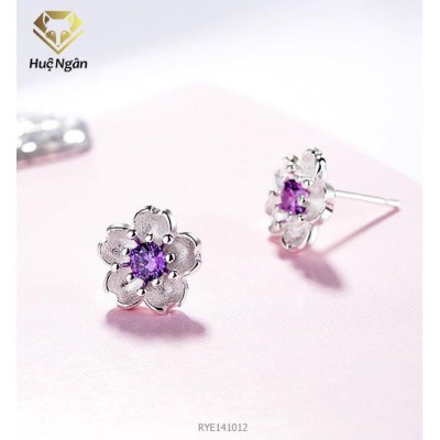 Bông tai bạc Ý Huệ Ngân - Hoa anh đào RYE141012