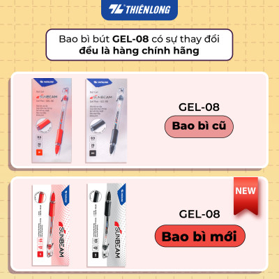 Combo 5/10/20 Bút Gel Thiên Long GEL-08 ngòi 0.5mm mực xanh đỏ đen tìm có nắp đậy, đệm cầm tay phù hợp cho học sinh