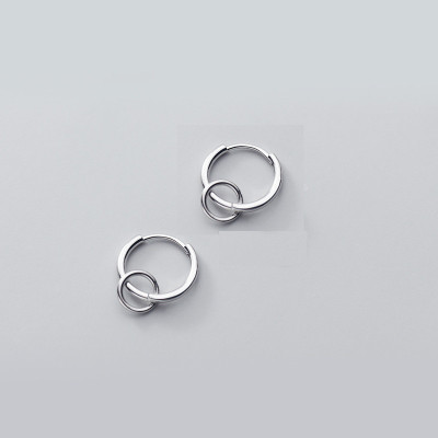 Đôi bông tai hai hình tròn tiểu đại siêu xinh