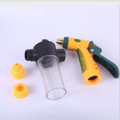 Vòi nước vòi phun nước rửa xe tưới cây tăng áp thông minh đầu đồng + bộ dây bơm nước dãn nở 15m cao cấp TLG 206716 (xám)