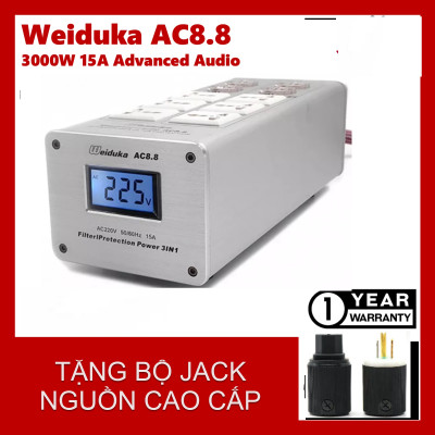 QUÀ TẶNG KÈM - BỘ LỌC NGUỒN ĐIỆN SẠCH CHỐNG NHI.ỄU AC8.8 CHUYÊN DÙNG CHO DÀN ÂM THANH HI-END CÔNG SUẤT 3000W. Wei.du.ka AC8.8 Power Strip 3000W LED Display Lighting Protection AC Power Outlet Audio Power Filter Purifier Conditioner - Hàng Chính Hãng
