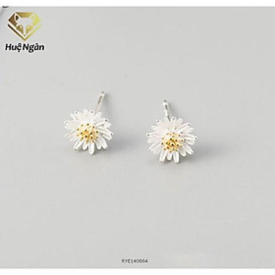 Bông tai bạc Ý 925 Huệ Ngân - Cúc họa mi RYE140664