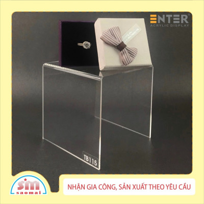 Kệ trưng bày mica 3 mặt uốn Enter TB115 100x100x100mm mica dày 2mm, Kệ livestream, Kệ mica chữ U trong suốt để đồ đa năng