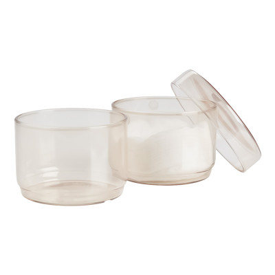 Hộp đựng có nắp | JYSK Grums | thủy tinh | cam | DK8xC10cm | bộ 2 chiếc