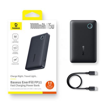 Pin sạc dự phòng Baseus EnerFill FP11 10000mAh 15W Dual-Port - Hàng chính hãng