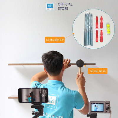Kệ Gỗ Treo Tường Xếp Tầng Cách Điệu Thương Hiệu SIB Decor KT502