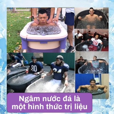 Bồn Tắm Ngâm Đá Gấp Gọn Chịu Lực Tím Vận Động Viên Gia Tăng Sức Bền Tuyển Thủ Phòng Tắm Nhỏ Có Nắp Legaxi