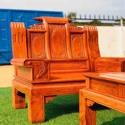 bộ bàn ghế âu á thư gỗ hương đá