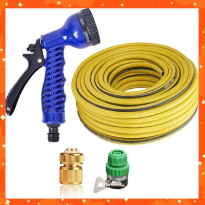 Bộ dây vòi xịt rửa xe, tưới cây, dọn dẹp nhà cửa 3-5m (cút đồng nối nhựa xanh) 206843