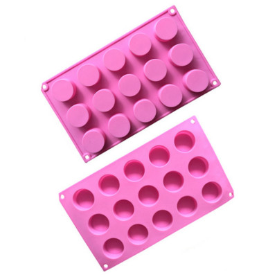 Khuôn silicon làm bánh, rau câu, bánh pudding, mousse 15 hình trụ tròn - Mã số 1016