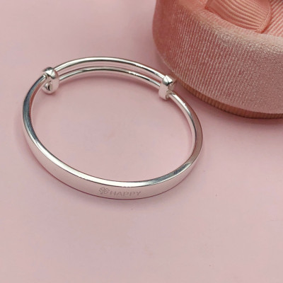 Lắc Tay, Vòng Tay Cho Bé Bạc Ta Nguyên Chất S99 Dày Bền Đẹp Bạc Hiểu Minh LTE539