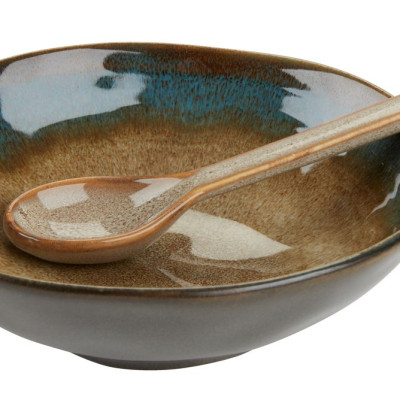 Thìa | JYSK Glen | gốm | nâu | bộ 2 chiếc | C15cm