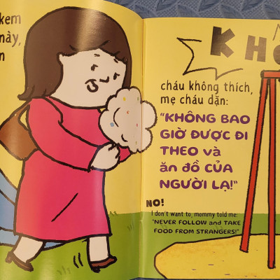 Sách Ehon Miu Bé Nhỏ Phần 2 Song Ngữ - Đừng Theo Người Lạ Nhé