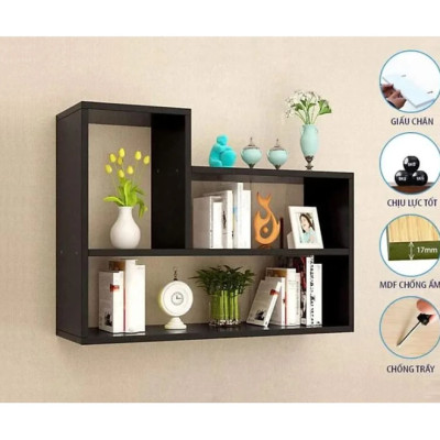 Combo 2 Kệ Gỗ Trang Trí Treo Tường Chữ L và Chữ U Tundo CTKT812 90cm x 62cm x 15cm