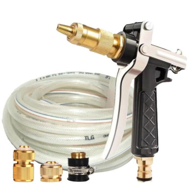 Rửa xe tưới cây Bộ dây và vòi xịt tăng áp lực nước 300% loại 25m cút đồng,nối đồng 206236
