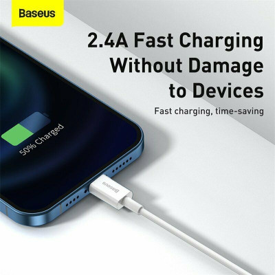 Cáp sạc cho iPhone/ iPad Baseus Superior Series Fast Charging Data Cable USB to iP (2.4A, 480Mbps, Fast charge, ABS/ TPE Cable)- Hàng chính hãng