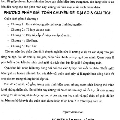 Phương Pháp Giải Toán Chuyên Đề Đại Số Và Giải Tích 11 (Dùng Chung Cho Các Bộ SGK Hiện Hành) 