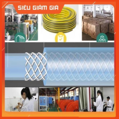 Bộ dây vòi xịt nước rửa xe, tưới cây . tăng áp 3 lần, loại 7m, 10m 206701-3 đầu đồng,cút,nối vàng +tặng móc khoá