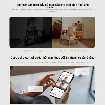 Camera Kép Xiaomi Smart Camera C500 Dual EU - Nhận Diện Thú Cưng - Phát Hiện Tiếng Khóc Em Bé - Hàng Chính Hãng
