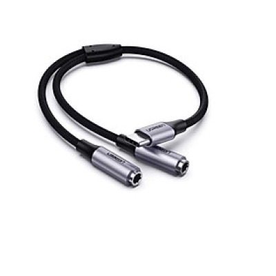 Ugreen 30732 20CM màu Trắng Cáp chuyển đổi TYPE C sang 2 đầu 3.5mm Không DAC AV144  Hàng chính Hãng