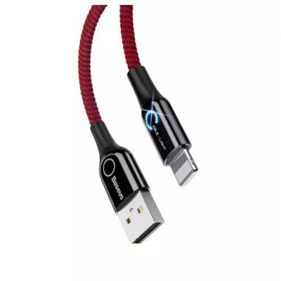 Cáp sạc 2.4A Baseus C-shaped tích hợp đèn Led tự ngắt khi pin đầy cho iPhone/iPad dài 100CM ( nhiều màu ) - Hàng chính hãng