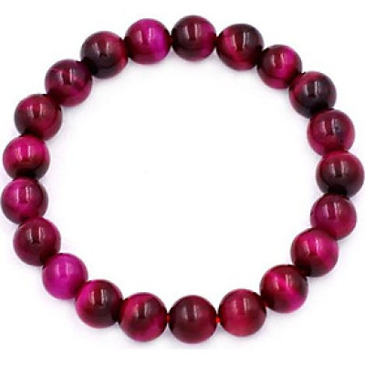 Vòng chuỗi đeo tay Đá Mắt Hổ Đỏ Hồng size 8 ly 21 hạt - hợp mệnh Hỏa, mệnh Thổ