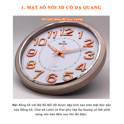 Đồng Hồ Cao Cấp KIM TRÔI EASTAR DẠ QUANG Tròn Cổ Điển - Máy Nhật Kim Trôi Êm ái, Không Gây Tiếng Động - Tặng Pin Maxell - BH 1 Năm
