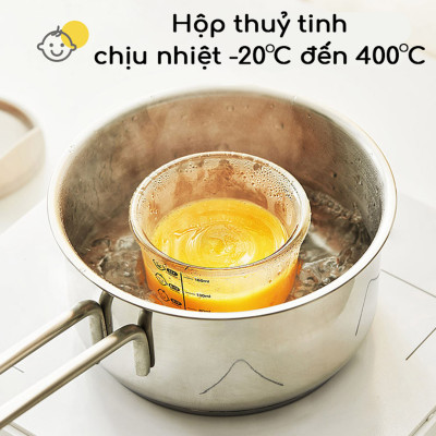 Bộ 3 hộp thủy tinh đựng thức ăn dặm cho bé Lock&Lock 230ml x 3 hộp LLG508S3 - Hàng chính hãng, có vạch chia - JoyMall