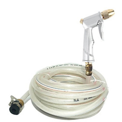 Vòi nước vòi phun nước rửa xe tưới cây tăng áp thông minh + bộ dây bơm nước cao cấp TLG loạI 15m (vòi bạc-dây trắng) 701498-1