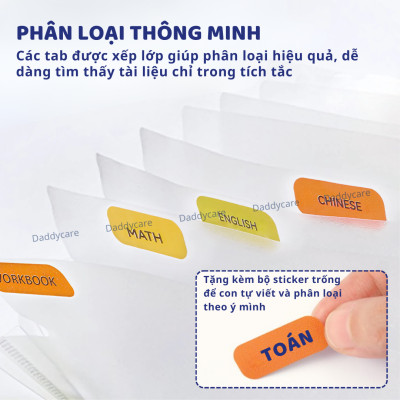 Túi Đựng Tài Liệu nhiều ngăn Mideer Accordion Folder cho bé cầm tay tiện lợi