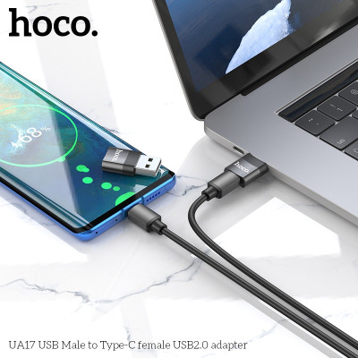 Đầu chuyển usb sang type c, bộ chuyển đổi usb type c UA17 - Hàng chính hãng