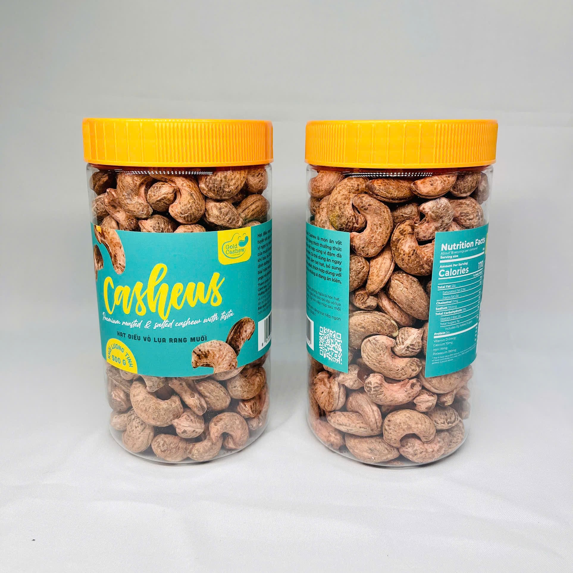 Hạt Điều Vỏ Lụa Rang Muối Hộp 500gr