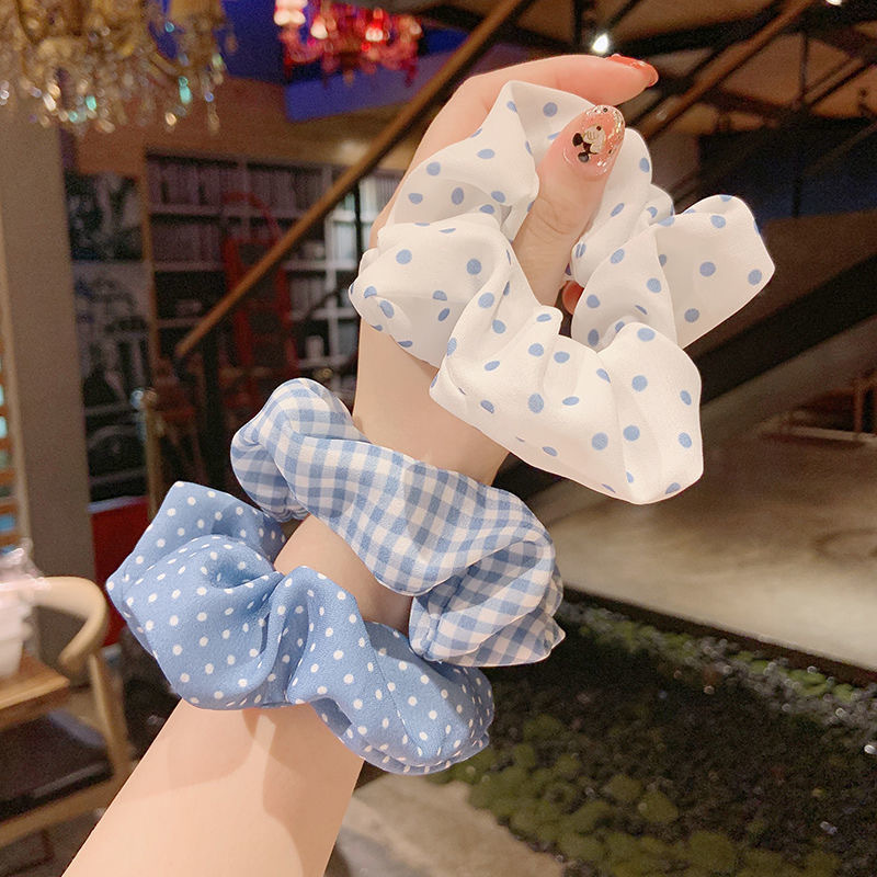 Các mẫu dây buộc tóc - Scrunchies tone xanh siêu dễ thương HD64