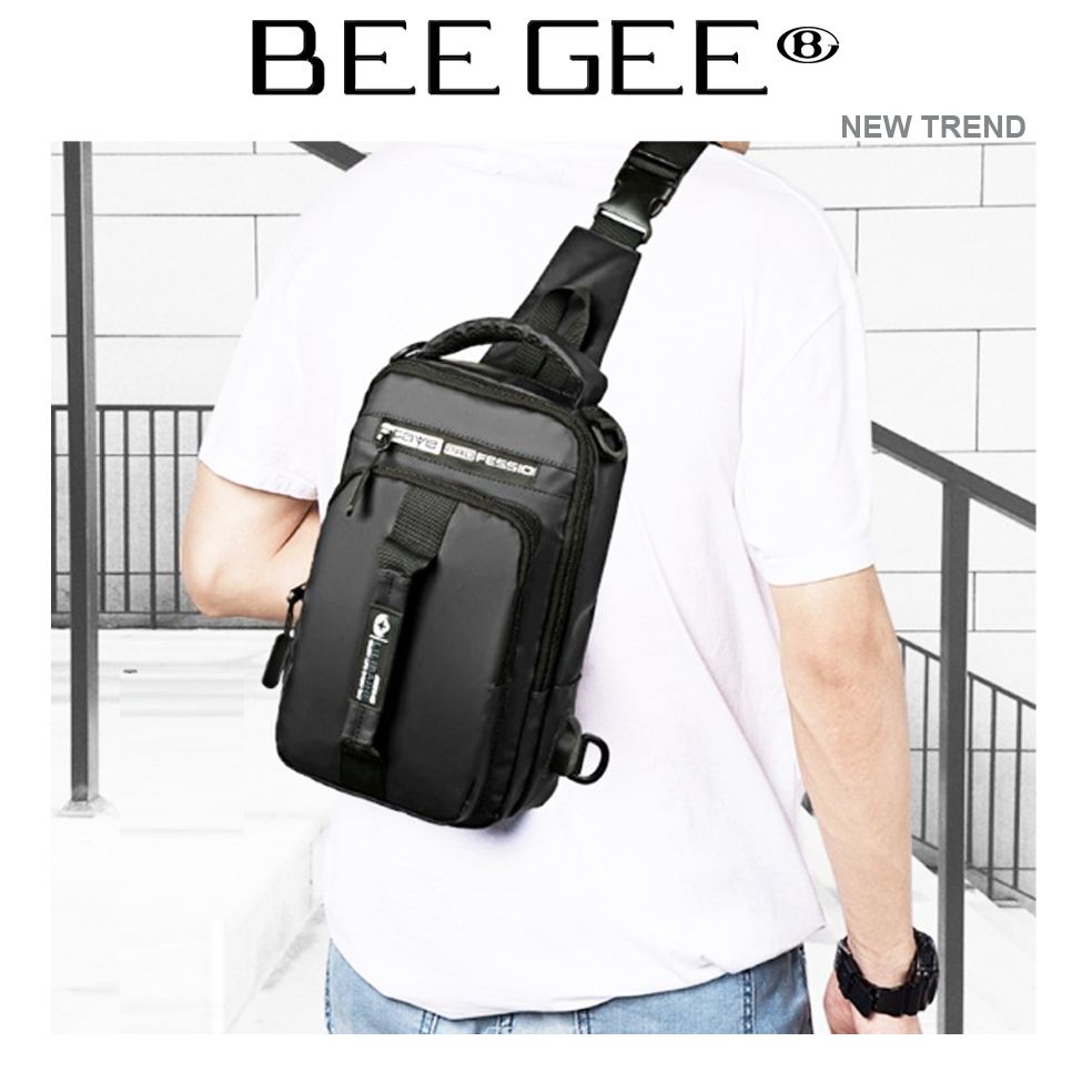 Combo Túi đeo chéo, ba lô Nam Nữ thời trang UNISEX BEE GEE 5104 tặng túi bao tử BEE GEE 130
